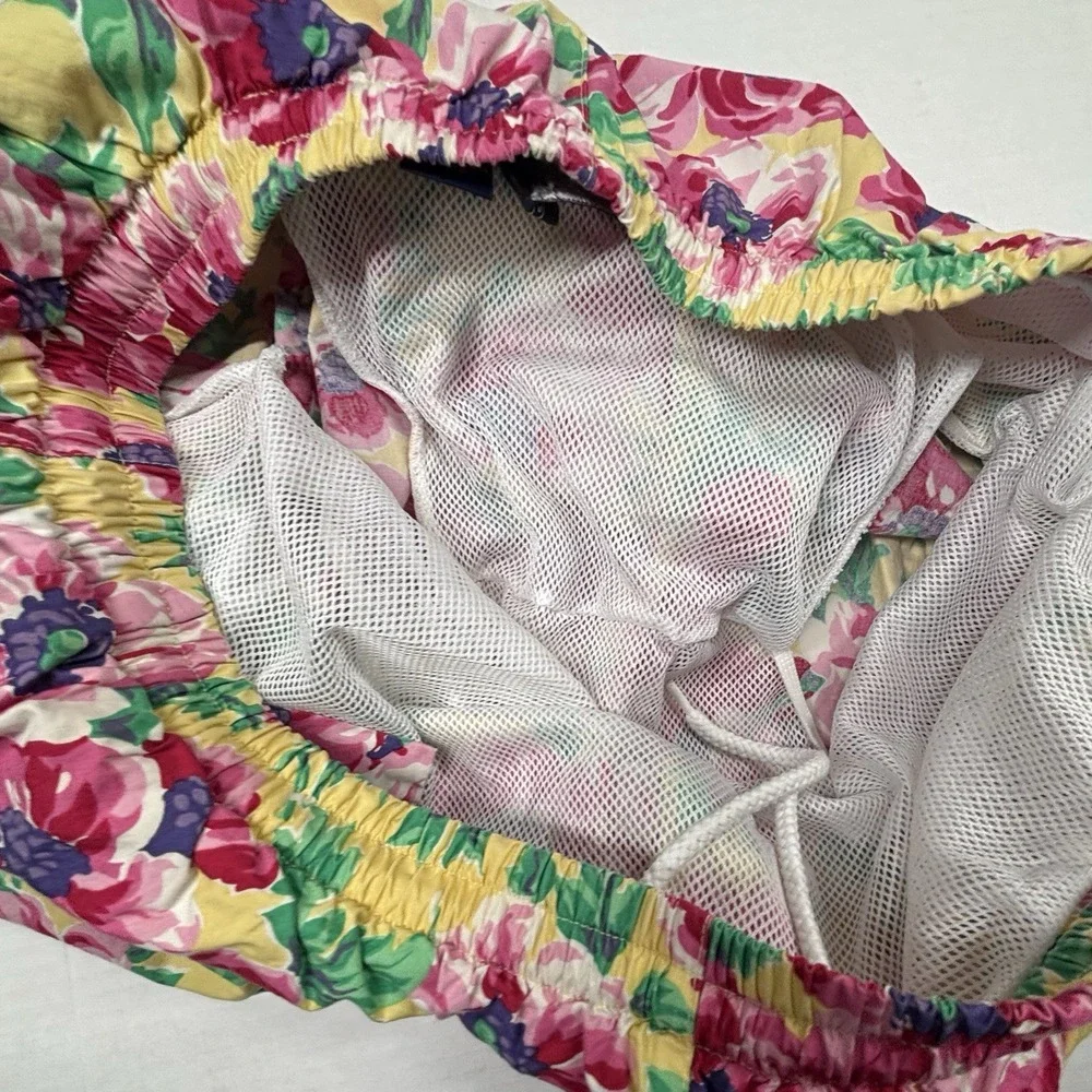 VTG Polo Ralph Lauren Mens XL Swim Trunks Floral Cotton Shorts Beach Romantic EC